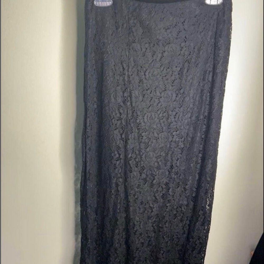 Faded Glory Women’s S Black Lace Midi Skirt